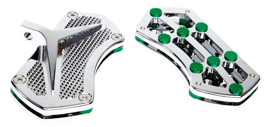 DIAMOND PSSNGR FLRBRD CHR W/ GEMS GREEN