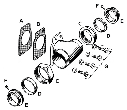 COLONY carb mount kit, parkerized