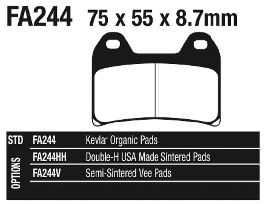 EBC-HH PM & Victory 98-07 FR brake pads