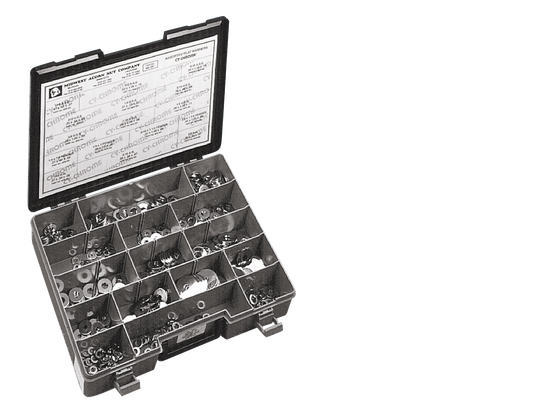 Ass.tray flat washers chr.16 sizes