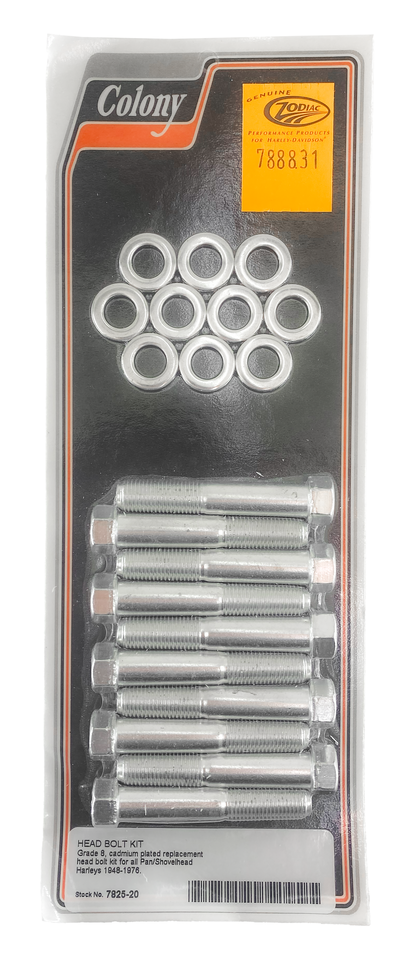 Pan/Shovel Headbolt Kit white plated