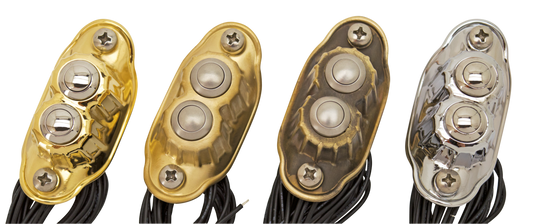 K-Tech Deluxe 2 button switch brass raw