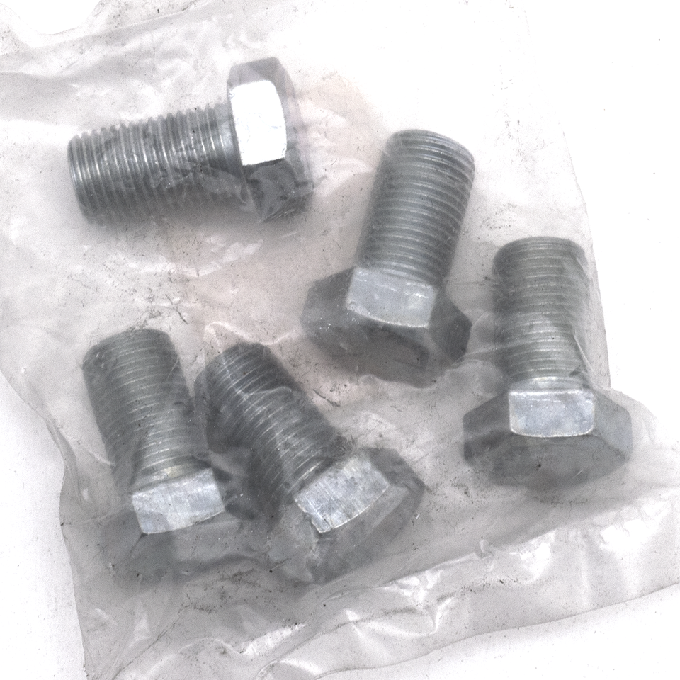 5pck hex bolt 1/2-20x0.875" UNF zinc