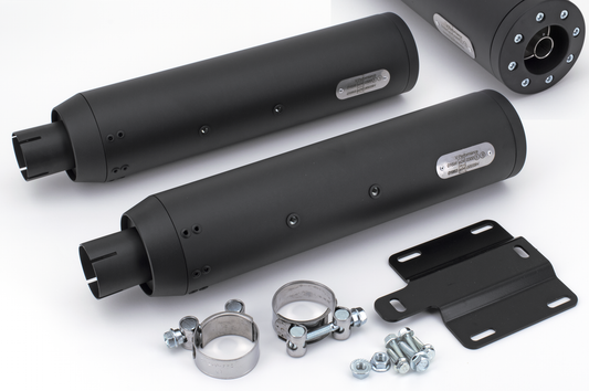 Twin Dark mufflers 90mm CHUBBY ISC15-21