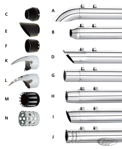 Kerker Turndown/out end cap chrome each