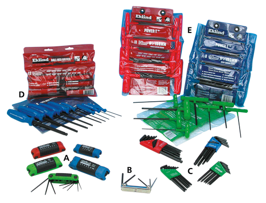 Eklind 9 piece Inch Ergo Fold Hex keyset