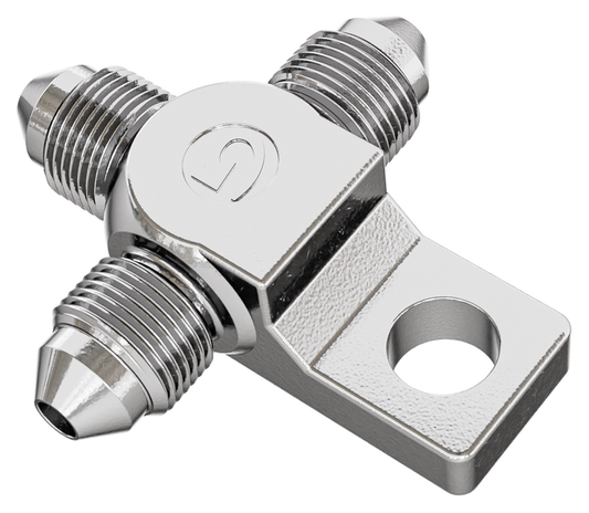 Brakeline Tee 3/8 UNF w/mnt tab st