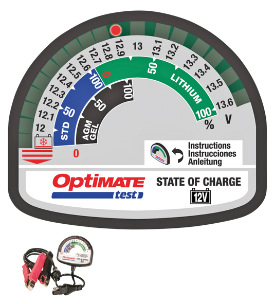 Optimate battery charge tester