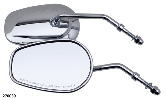 GZP Chrome tapered mirrors, 5" stem
