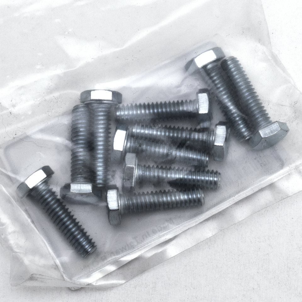GZP 10pck hex bolt 1/4-20x1" zinc