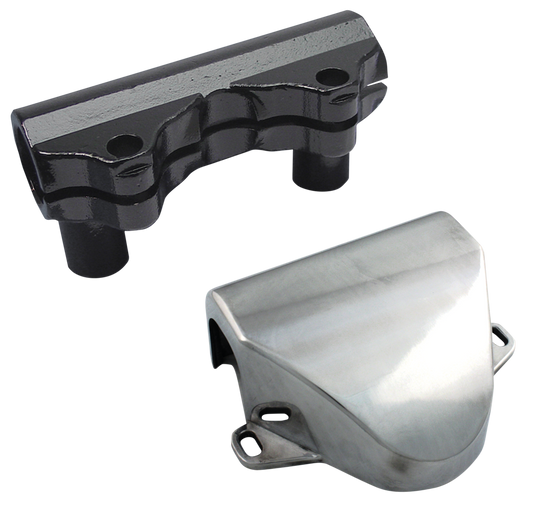 Polished handlebar clamp cover FL60-79