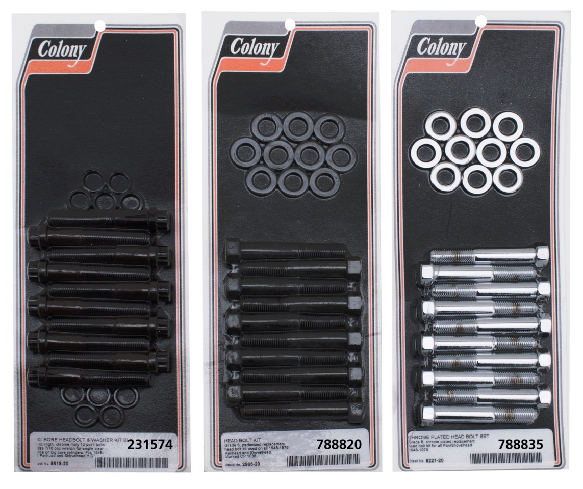 Chrome Stock Headbolt kit Pan/Shovel