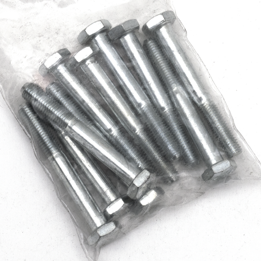 10pck hex bolt 1/4-28x2" UNF zinc
