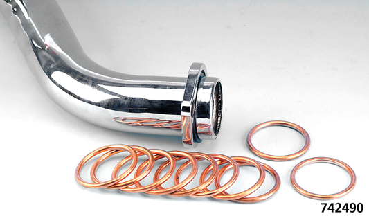 10pck Copper Crush Ring Exhaust all H.D