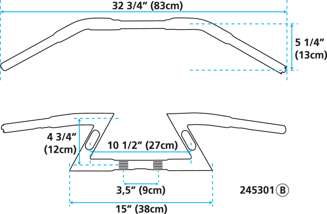 GZP Chr Z-bar 6"rise TBW smoke LED