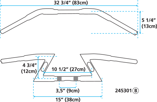 GZP Chr Z-bar 6"rise TBW smoke LED