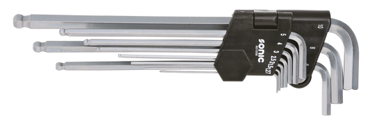 Ball end hex key set extra long 10Pc Met