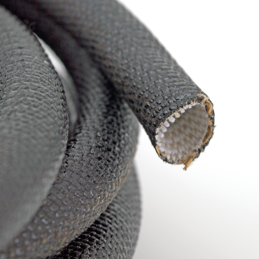 Cotton 1/2" wire loom, asphalt, 25 feet