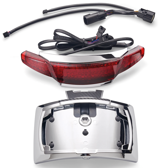 Chrome Pl. Holder/Tail Red FLH/T14-Up