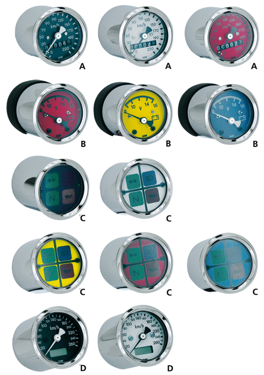 MMB 48mm electronic mini speedo mph whte