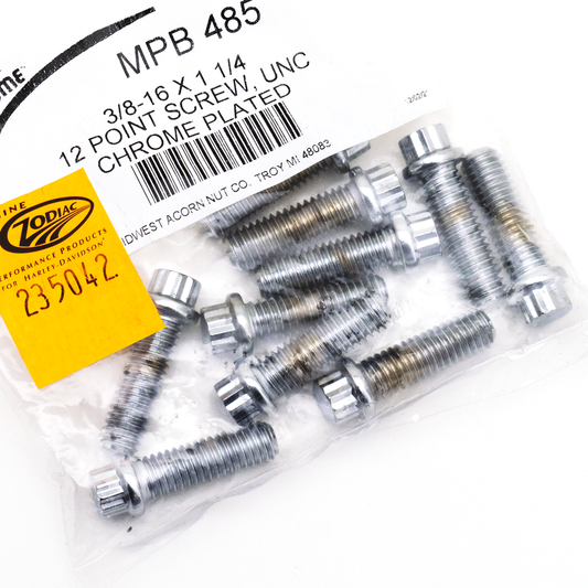 10pck 12-point bolts,3/8-16 x 1 1/4"