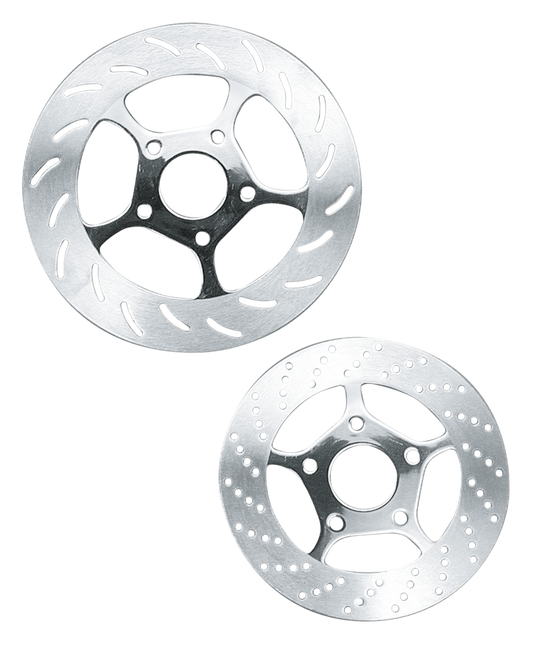 Disc rotor 10" Five spoke slotted Chrome