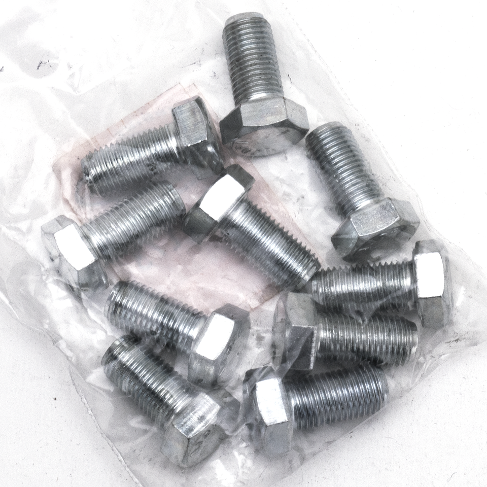 10pck hex bolt 3/8-24x3/4" UNF zinc