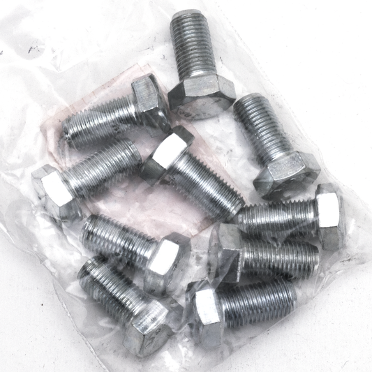 10pck hex bolt 3/8-24x3/4" UNF zinc