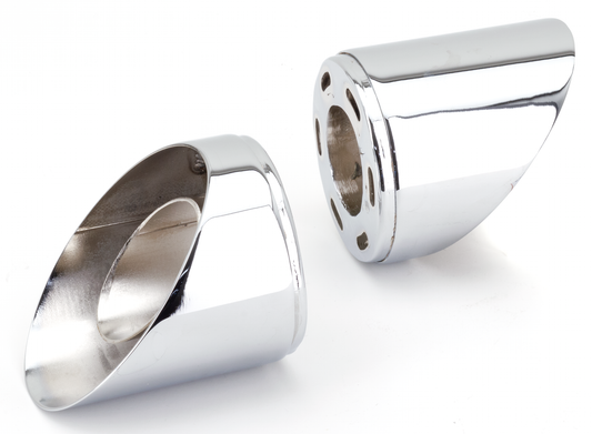 MCJ End Caps Race 90 Slash Cut Chrome