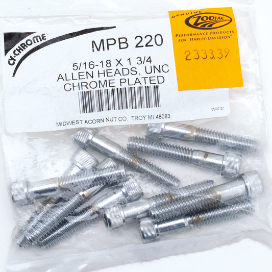 10pck Chrome allen screws 5/16-18x1-