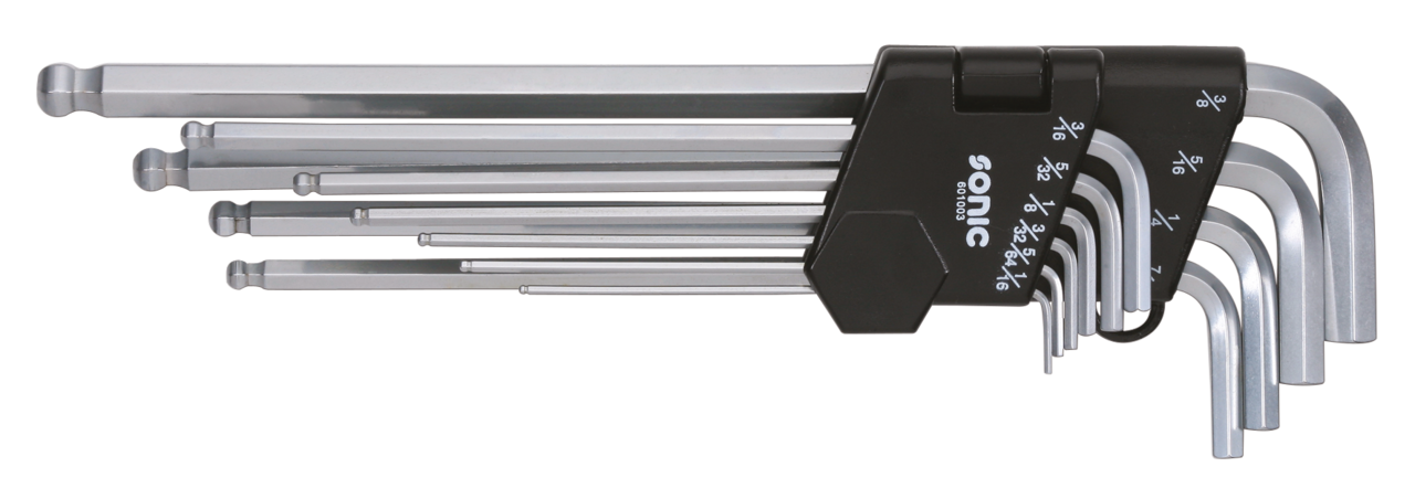 Ball end hex key set xtra long 10Pc inch