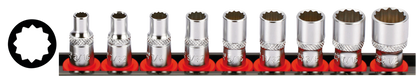 1/4" Socketset inch sizes 9Pc on rail