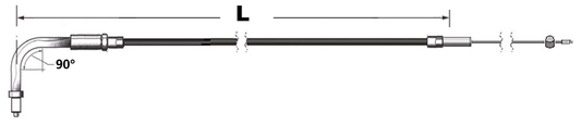 Throttle cable Stealth E+G96 LN=35"