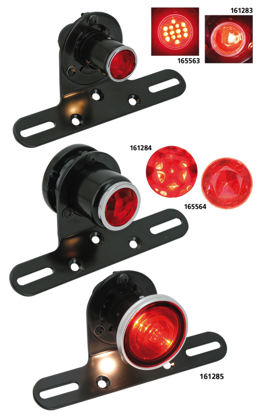 GZP Classic 1" black round taillight w/l