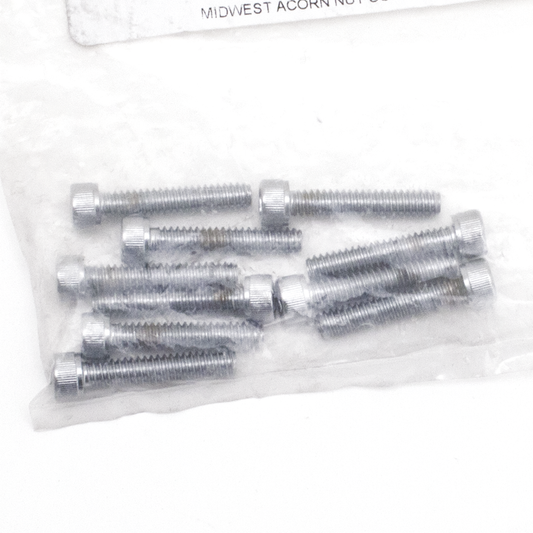 10pck Chrome allen screws 10-24x1