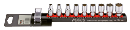 1/4" Socketset inch sizes 9Pc on rail