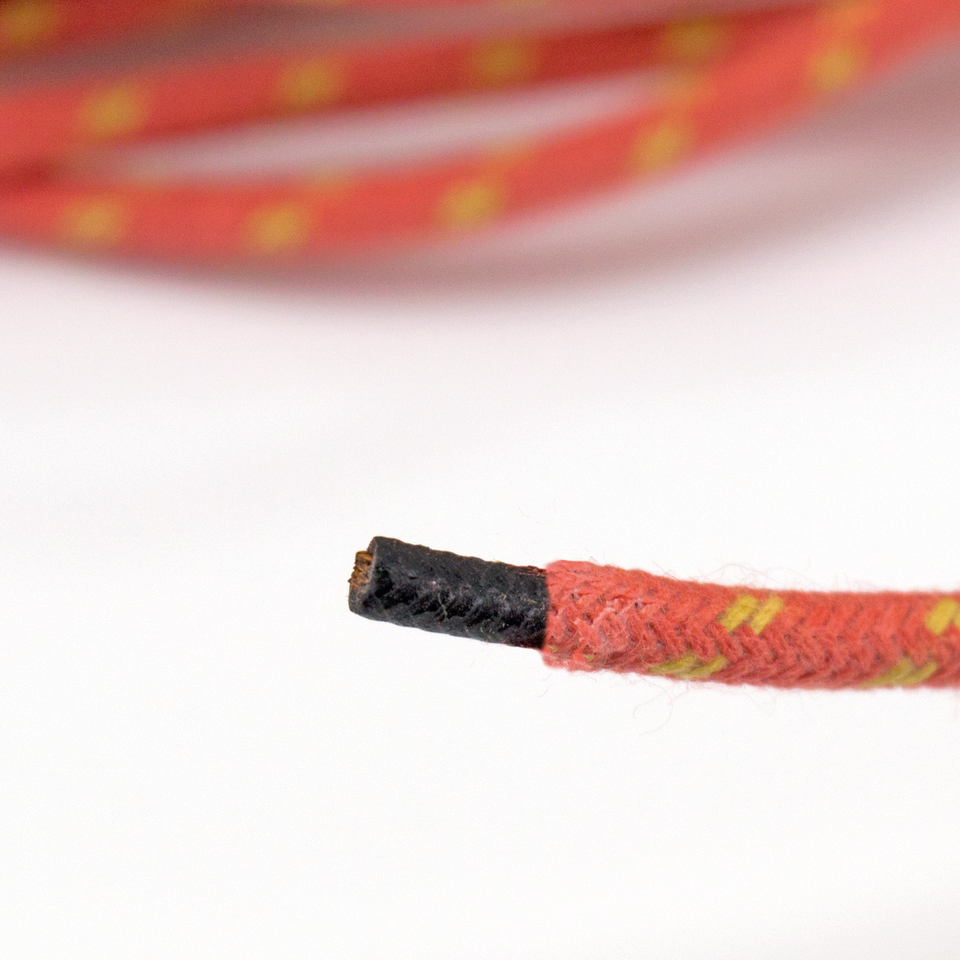 cotton wire, red with yellow tracer, 25