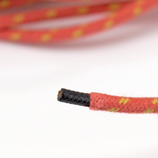 cotton wire, red with yellow tracer, 25