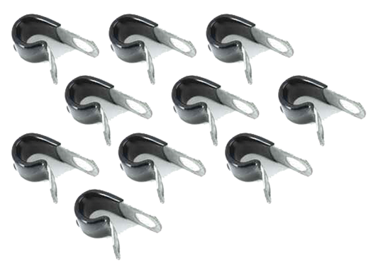 10Pck Vinyl coated cable clamps 1/4"