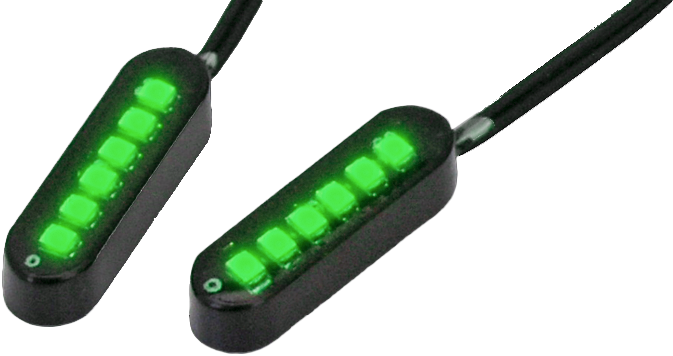 Cyron Convex 6 LED Black Green pair