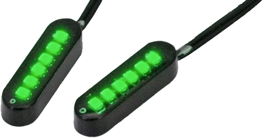 Cyron Convex 6 LED Black Green pair