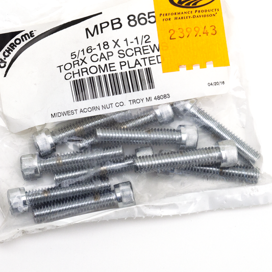 10pck Torx socket head 5/16-18x1 1/2"