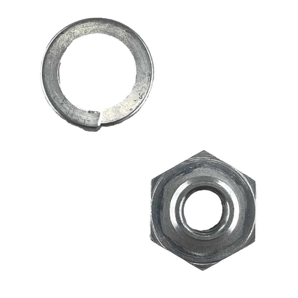 Seat post rod lock nut & washer, white p