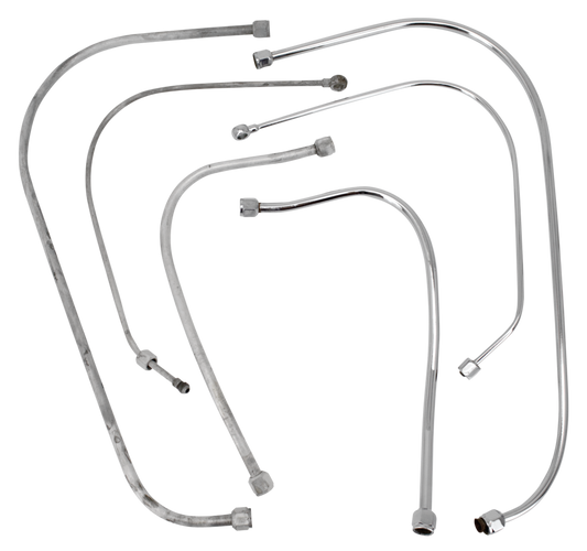 set of 3 oilpipes steel white plated, WL