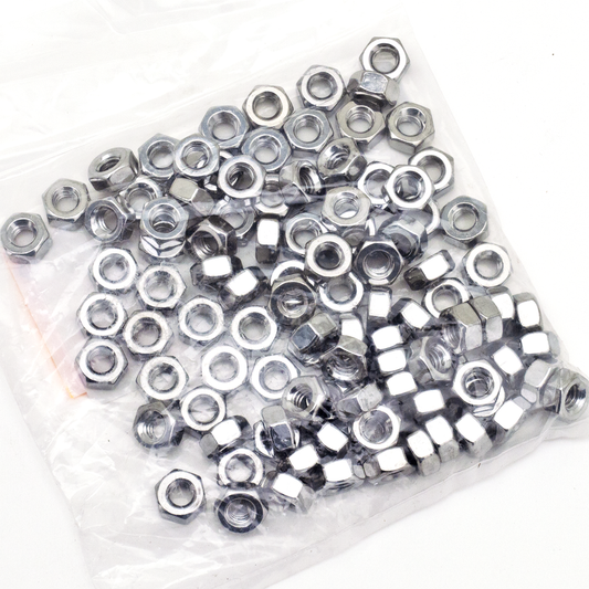 100pck Chrome hex nut 1/4-20 UNC