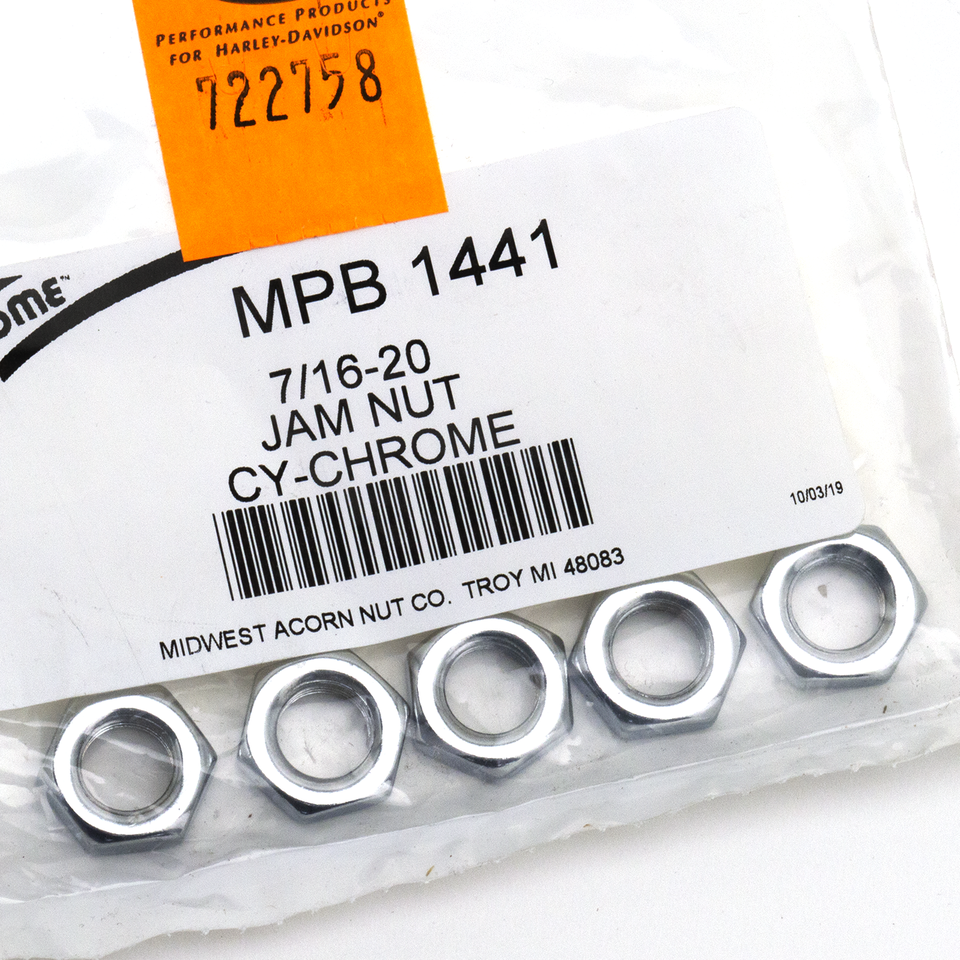 5Pck Jam Nut 7/16-20, UNF