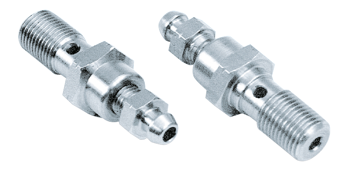 Banjo bolt w/bleeder nipple 3/8-24 Chrom