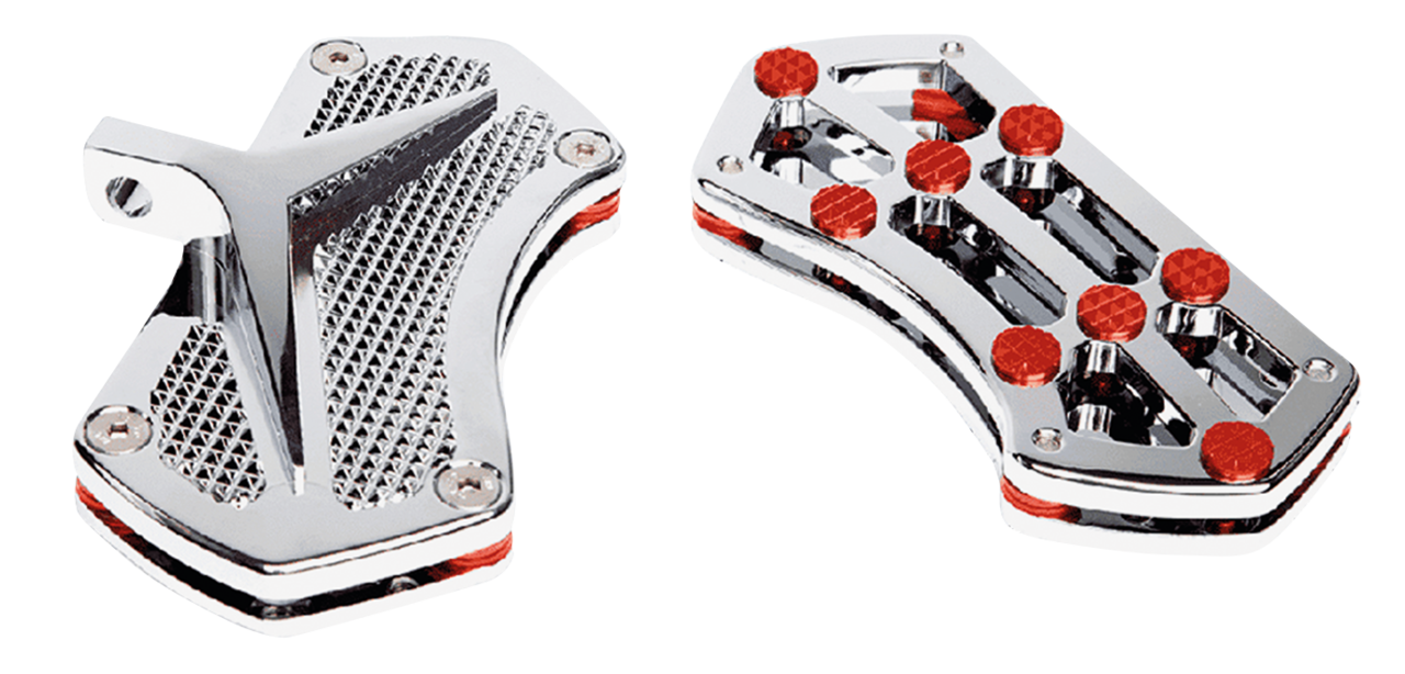 DIAMOND PSSNGR FLRBRD CHR W/ GEMS RED