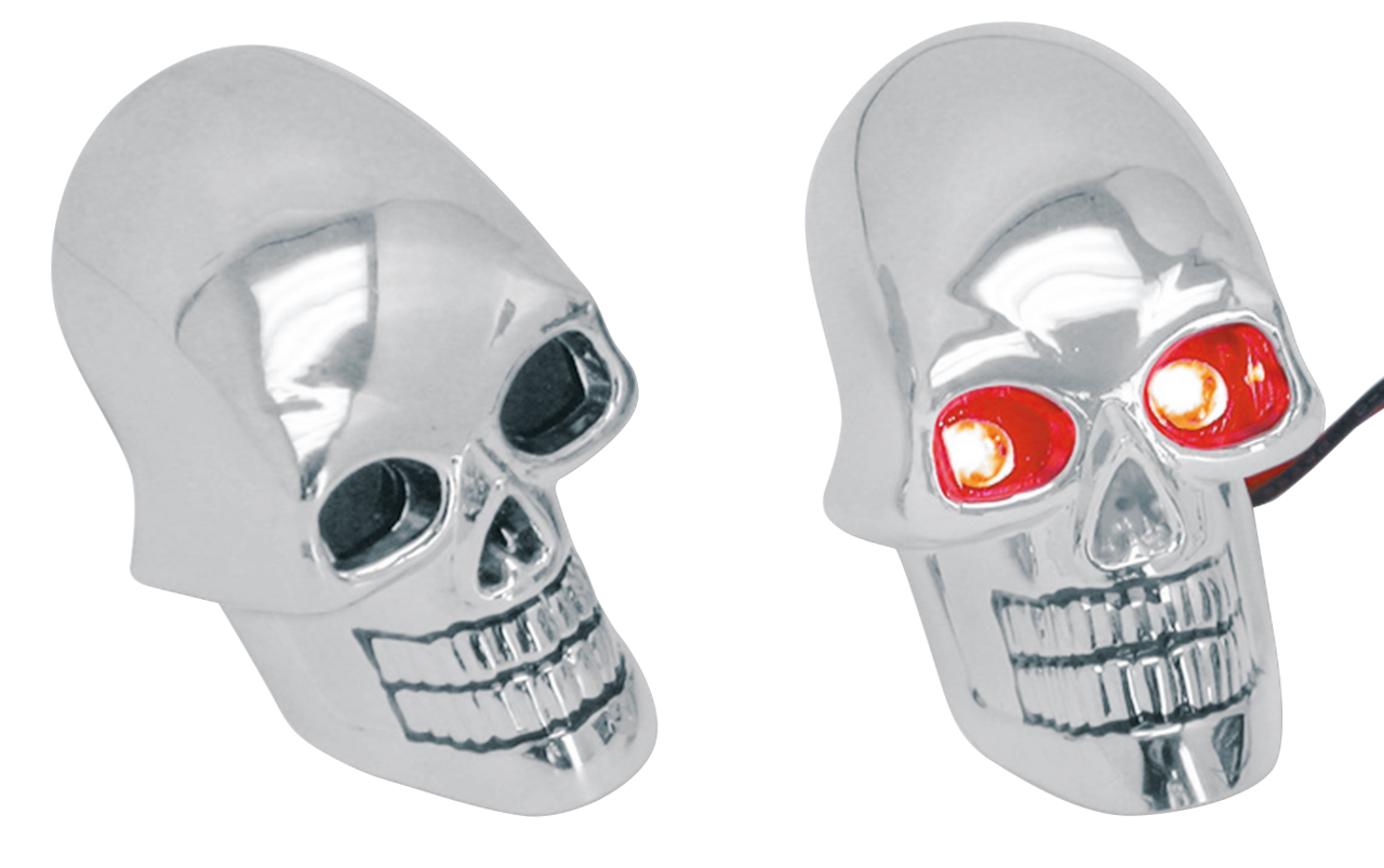 GZP 2" Chrome skull marker lamps w/LED b