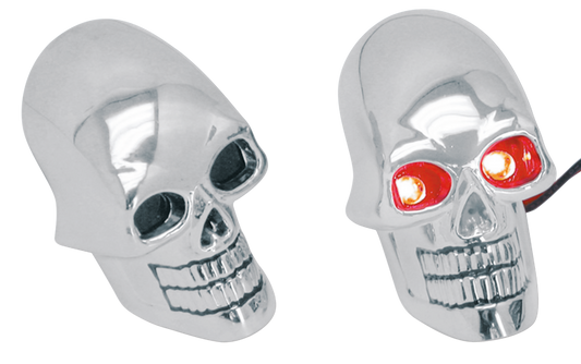 GZP 2" Chrome skull marker lamps w/LED b